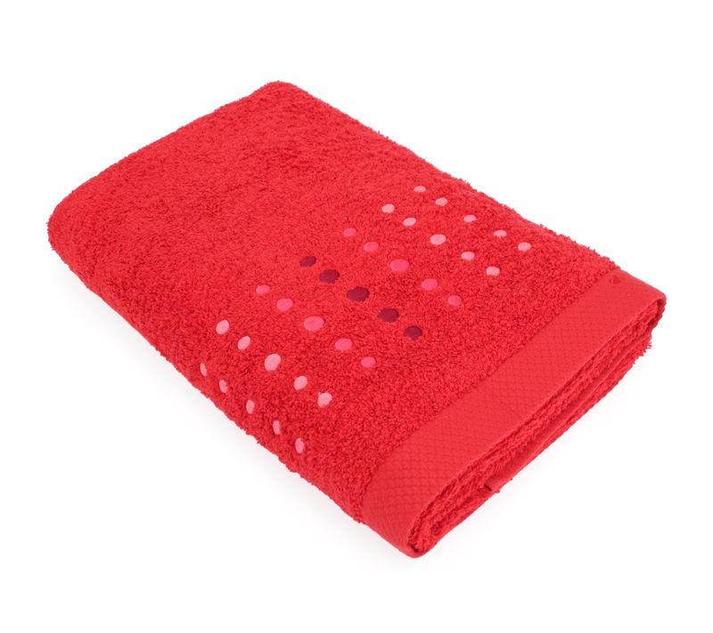 Drap De Douche 70x140 Cm Coton 550g/m2 Pure Points Rouge