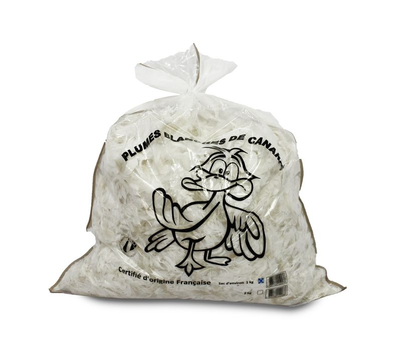 Rembourrage 100% Plumes Blanches De Canards Sac 1 Kg