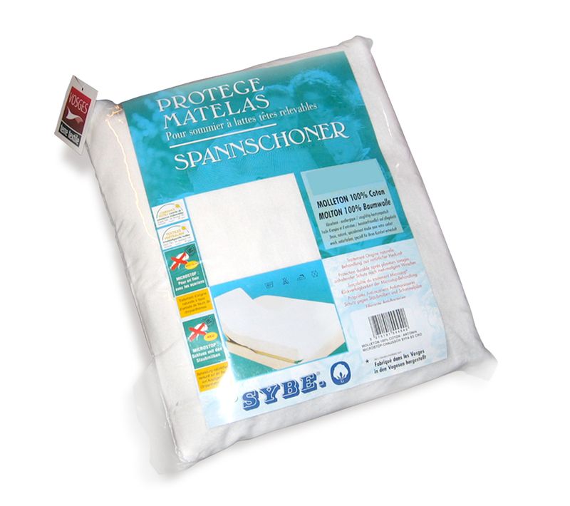 Protège Matelas Antonin 2x80x210 Cm Bonnet 40 Cm Molleton 220 G/m² Absorbant Blanc Lit Articulé Tr