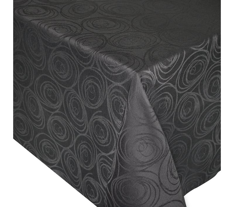 Nappe Rectangle 150x250 Cm Jacquard Coton Spirale Anthracite