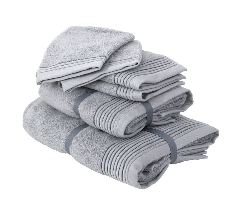 Parure De Bain 6 Pièces Juliet Gris Argent 520g/m2