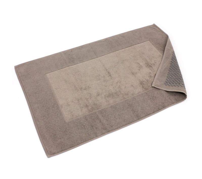 Tapis De Bain Antidérapant 60x90 Cm Velours Prestige Marron Taupe