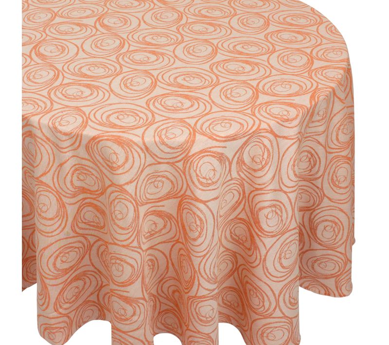 Nappe Ovale 180x300 Cm Jacquard Coton Spirale Orange Papaye
