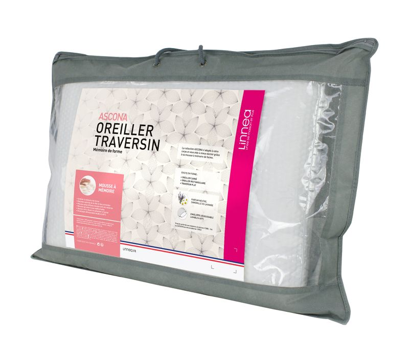 Oreiller 40x60 Cm Ascona Mousse à Mémoire De Forme Visco