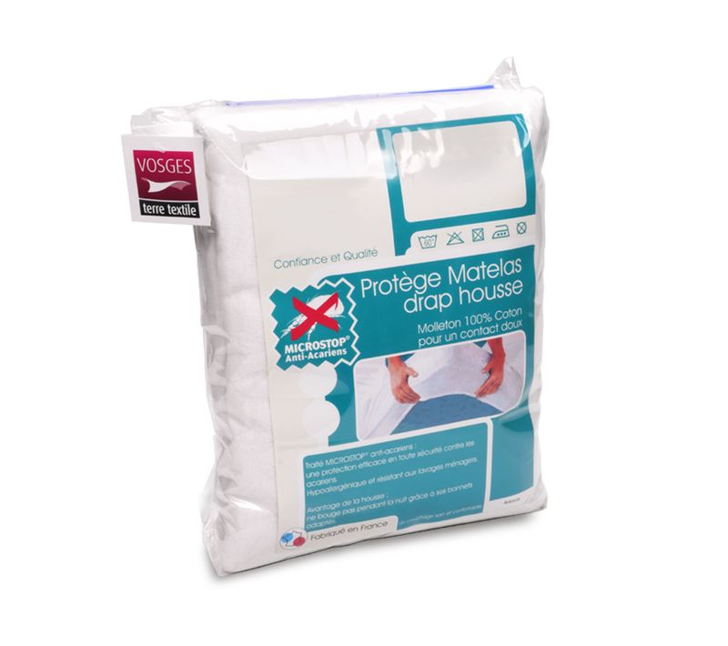 Protège Matelas Antonin 100x200 Cm Bonnet 40 Cm Molleton 220 G/m² Absorbant Blanc