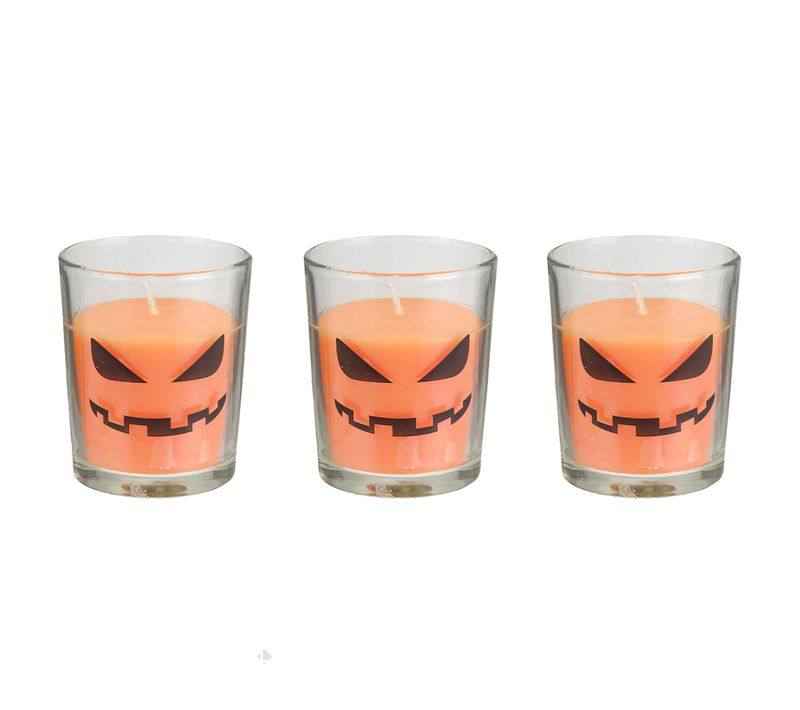Lot De 3 Bougies Parfumées Vanille Halloween Candy