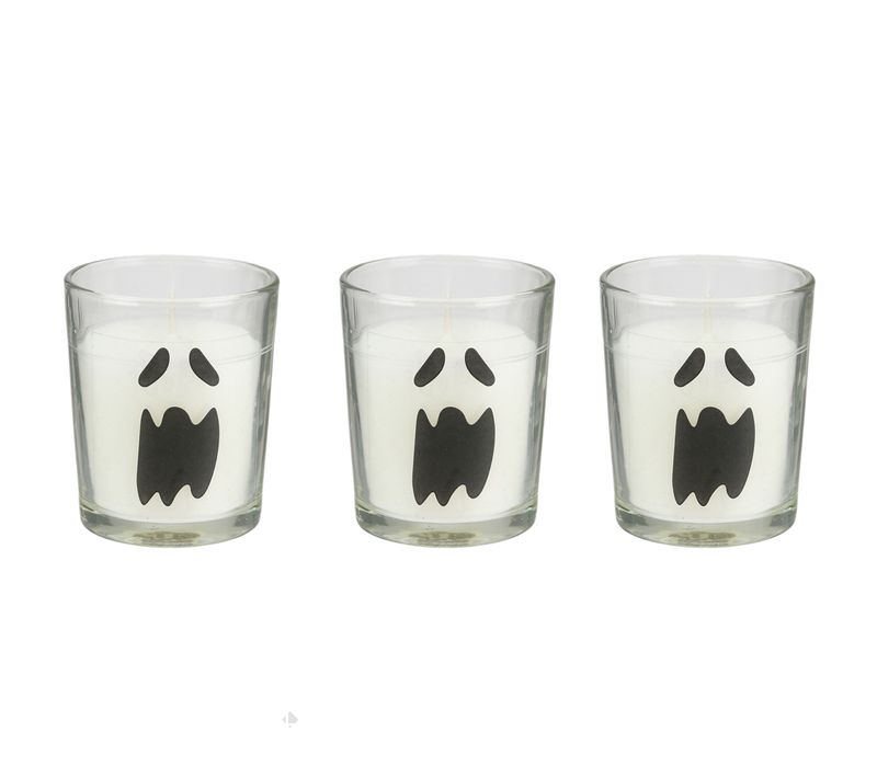 Lot De 3 Bougies Parfumées Vanille Halloween Ghost