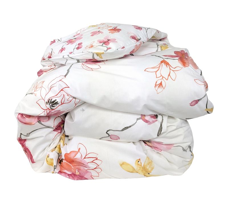 Housse De Couette 140x200 Cm Percale Coton Elisa Rose