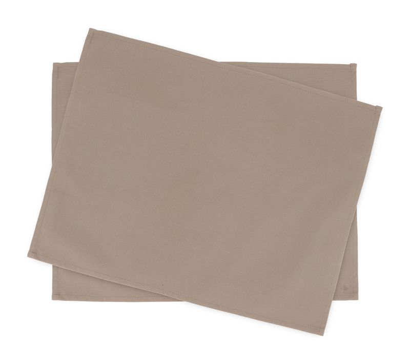 Lot De 2 Set De Table 35x45 Cm Diabolo Marron Tourterelle Traitement Teflon