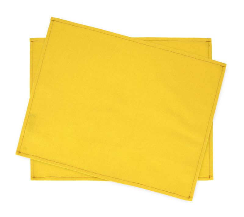 Lot De 2 Set De Table 35x45 Cm Diabolo Jaune Curcuma Traitement Teflon