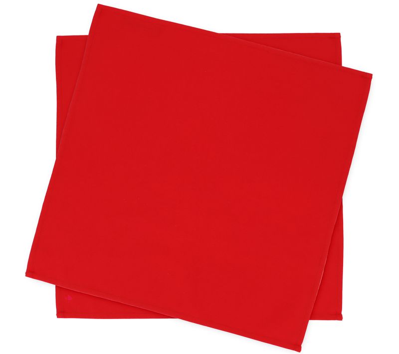 Lot De 2 Set De Table Carré 45x45 Cm Diabolo Rouge Tomate Traitement Teflon