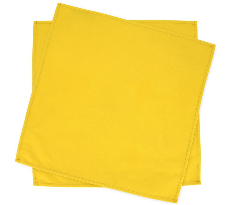 Lot De 2 Set De Table Carré 45x45 Cm Diabolo Jaune Curcuma Traitement Teflon