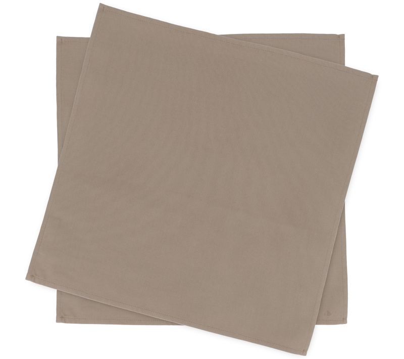 Lot De 2 Set De Table Carré 45x45 Cm Diabolo Marron Tourterelle Traitement Teflon