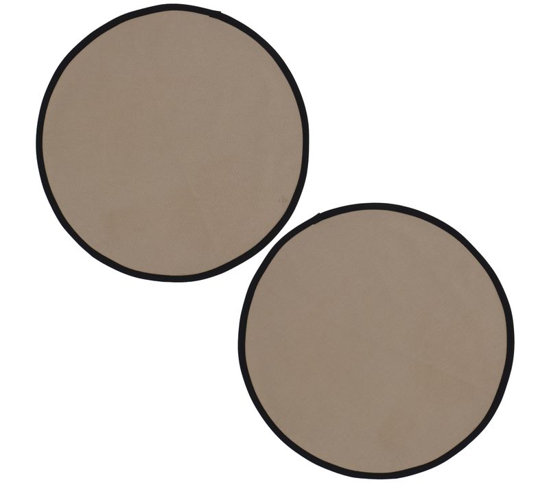 Lot De 2 Set De Table Rond 38 Cm Diabolo Marron Tourterelle Traitement Teflon