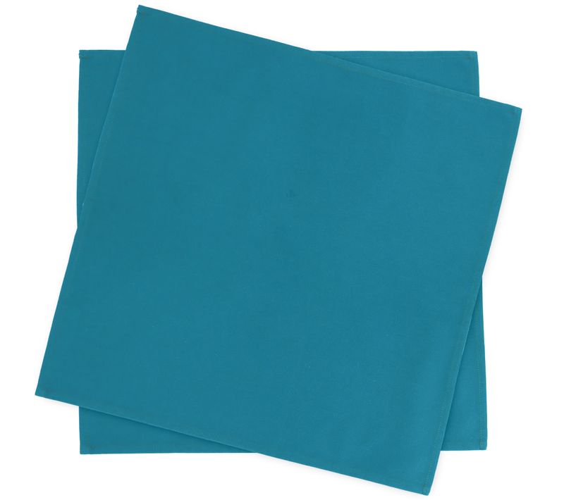 Lot De 2 Set De Table Carré 45x45 Cm Diabolo Bleu Canard Traitement Teflon