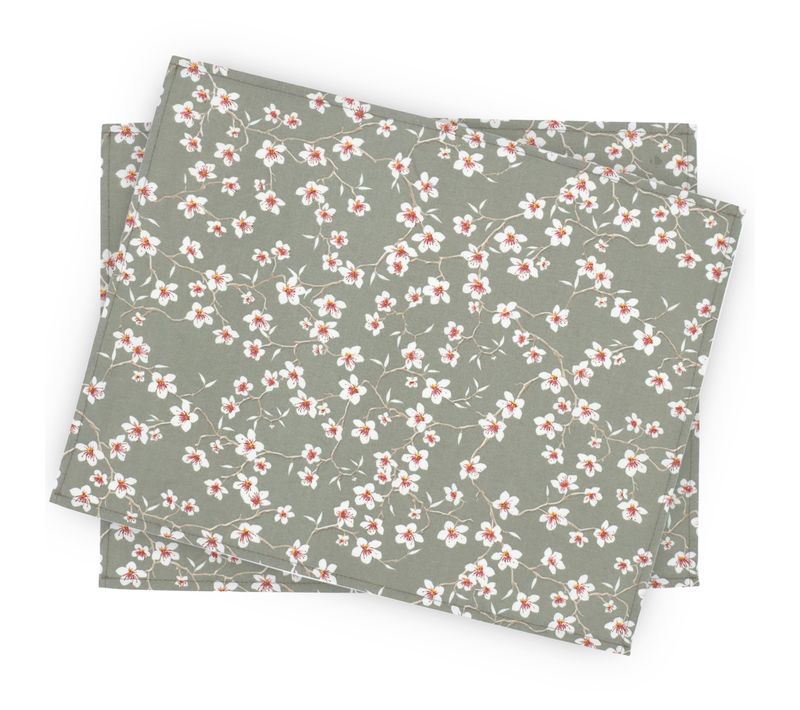 Lot De 2 Sets De Table Enduit 35x45 Cm Amandier Vert Sauge