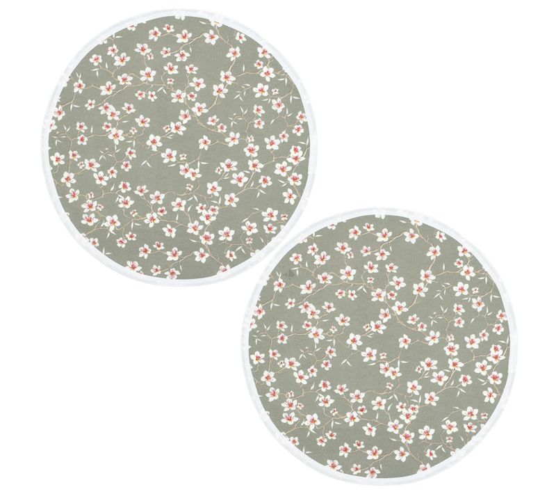 Lot De 2 Sets De Table Enduit 38 Cm Amandier Vert Sauge