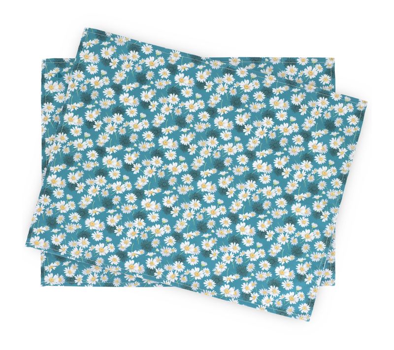 Set De Table Enduit 35x45 Cm Aster Bleu Pétrole