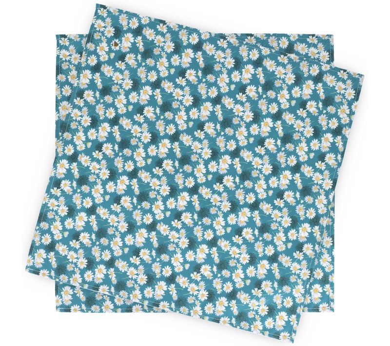 Set De Table Enduit 45x45 Cm Aster Bleu Pétrole