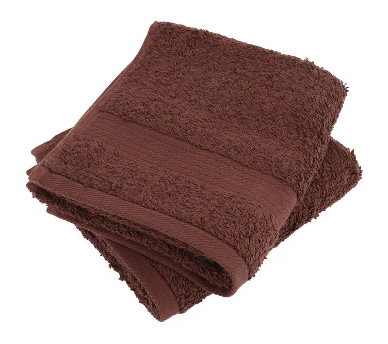 Lot De 2 Serviettes Invité 30x50 Cm Luxor Marron
