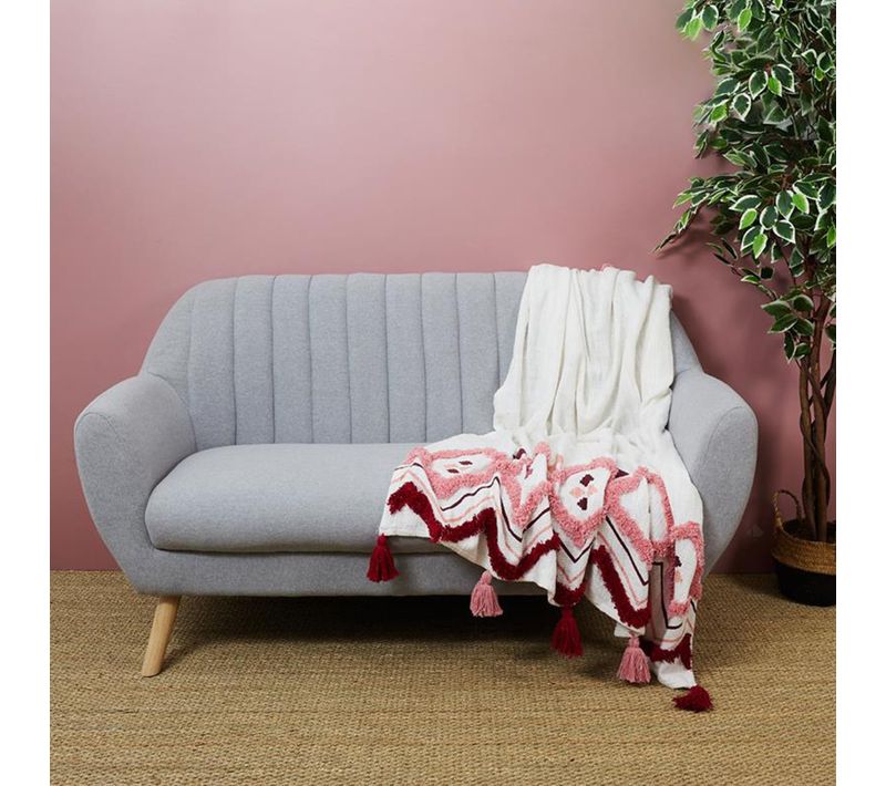 Jeté De Canapé 130x150 Cm Coton Jaipur Rose