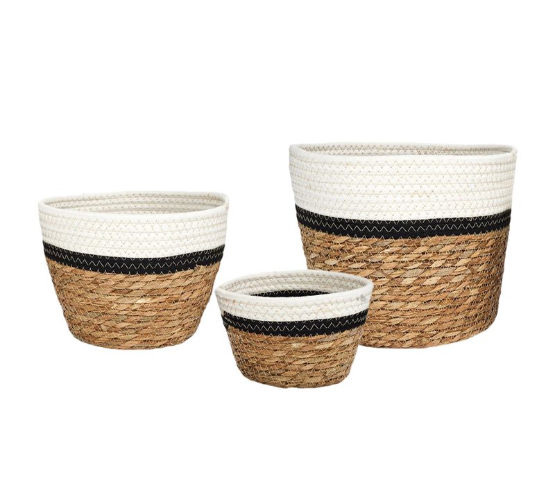 Lot De 3 Paniers De Rangement 24x21 Cm Braid