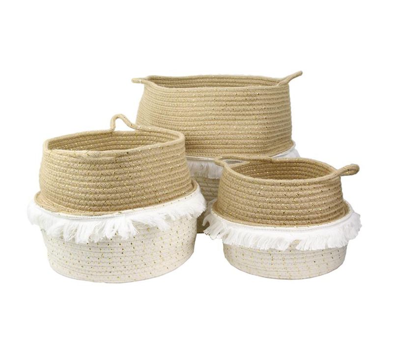Lot De 3 Paniers De Rangement 37x34 5 Cm Vanilla