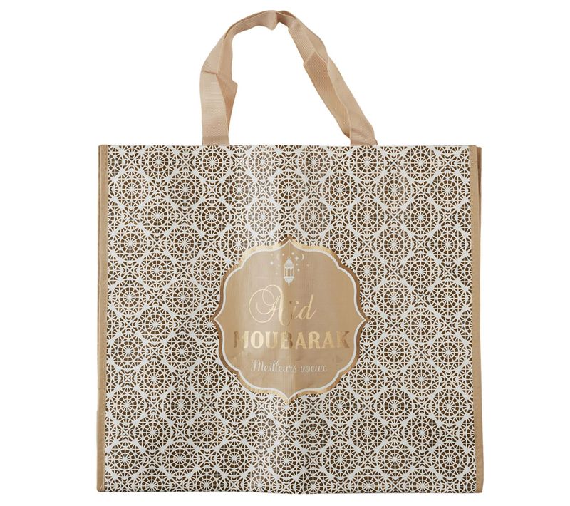 Sac De Shopping Mirage Beige Avec Motifs Orientaux Aïd Moubarak