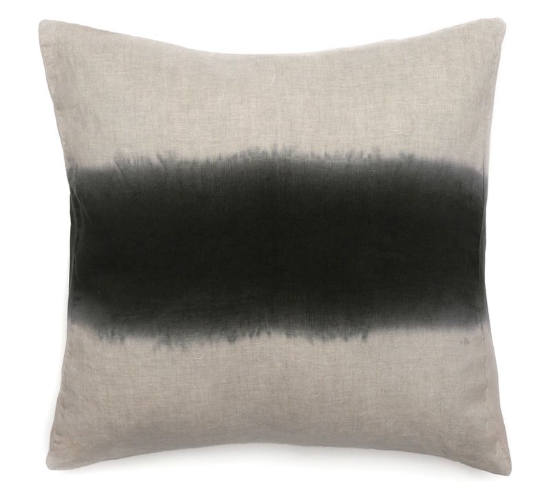 Housse De Coussin Deepali Deco 45x45 Cm Lin Et Coton Lavé Noir Café