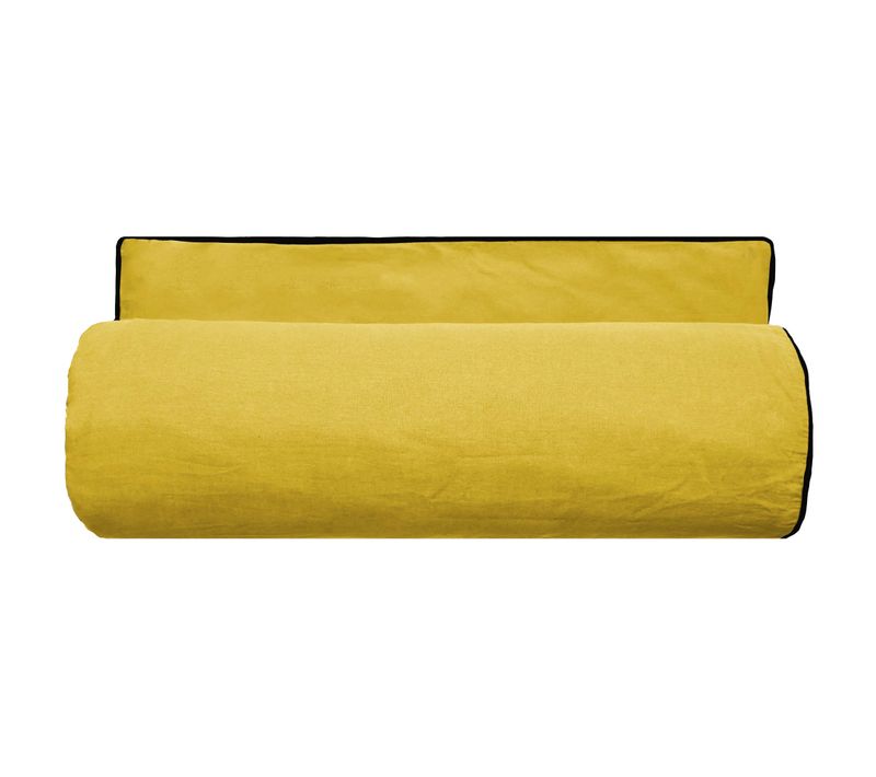 Housse D'édredon Prelude 80x200 Cm Lin Et Coton Lavé Jaune Curry