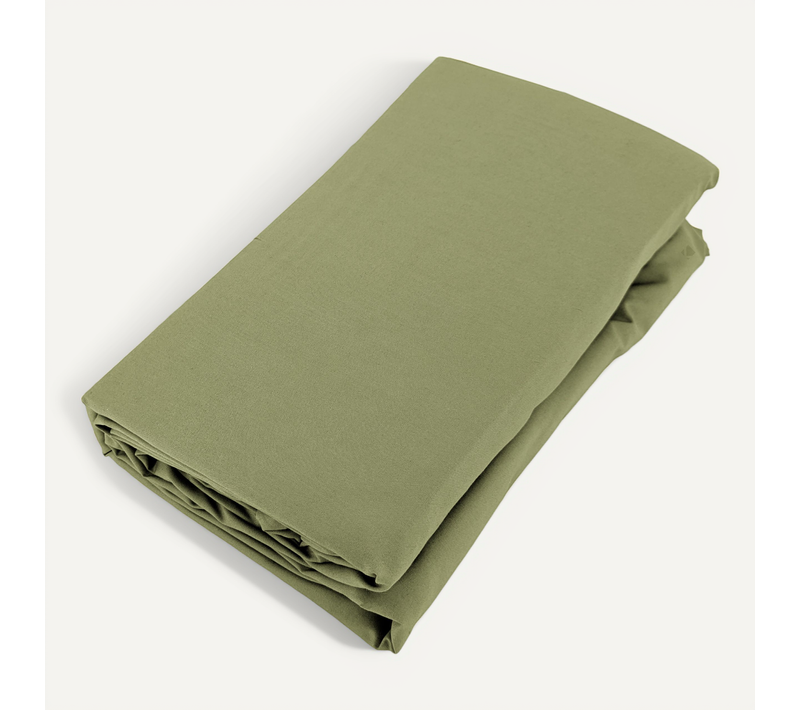 Drap Housse Uni 160x200 Cm Bonnet 35 Cm Percale De Coton Manoir Vert Mousse