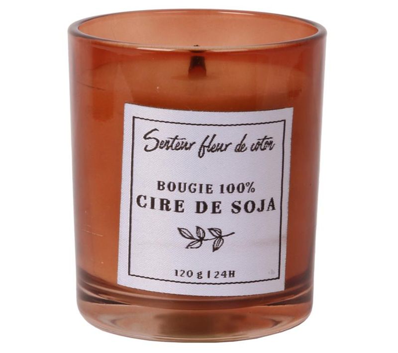 Bougie Parfumée 100% Cire De Soja Senteur Fleur De Coton Collection Soya