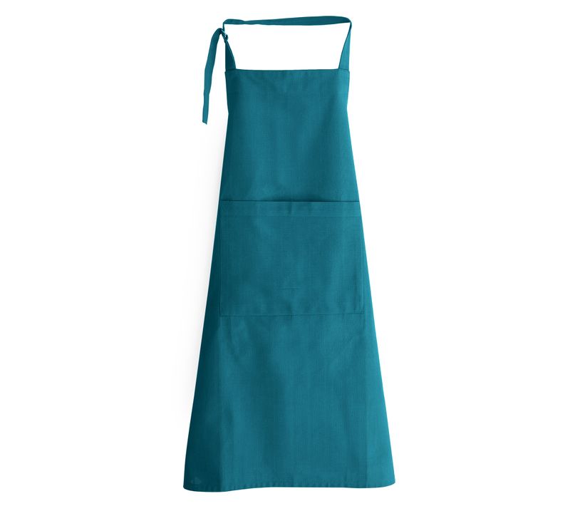 Tablier De Cuisine Coton 70x90cm Collection Yuco Bleu Jade