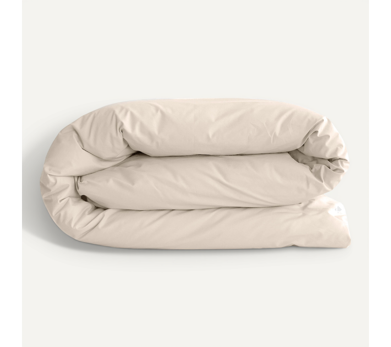 Housse De Couette Uni 260x240 Cm Percale De Coton Manoir Blanc Naturel