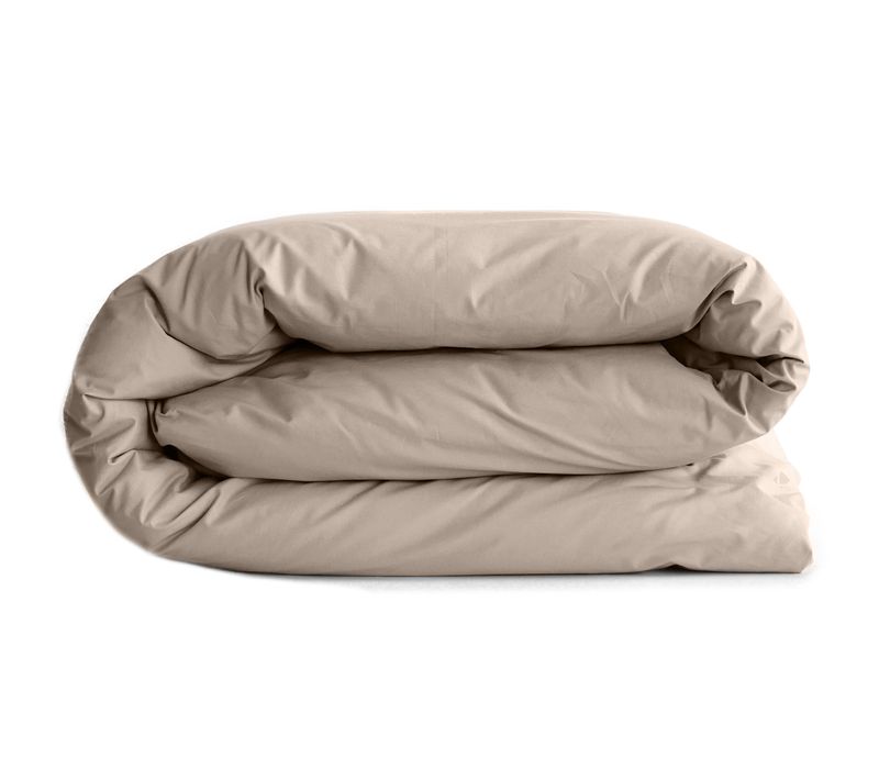 Housse De Couette Uni 280x240 Cm Percale De Coton Manoir Beige Lin