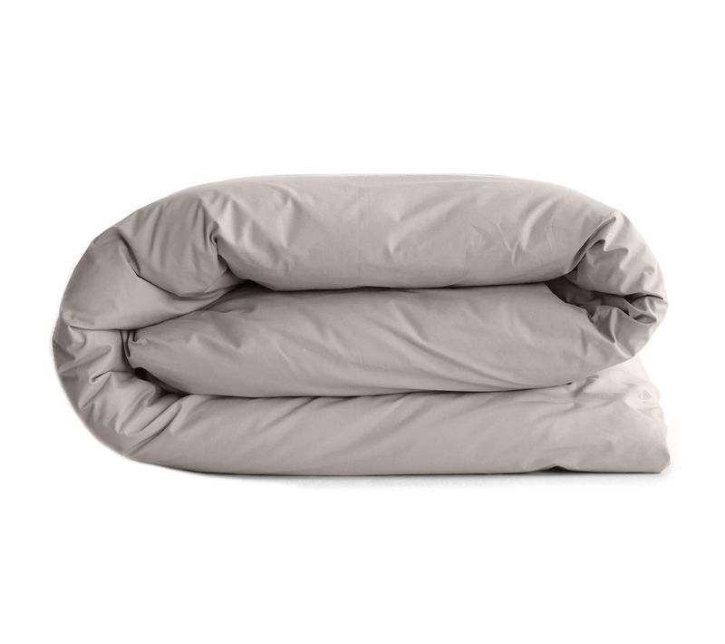 Housse De Couette Uni 240x220 Cm Percale De Coton Manoir Gris Cendre