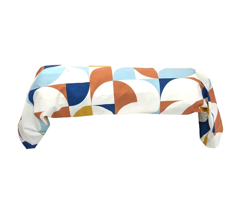 Taie De Traversin 140x43 Cm Percale De Coton Modulo Bleu Cobalt