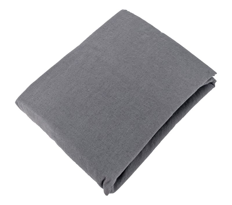 Drap Housse 140x190 Cm Mousseline De Coton Collection Opera Gris Brume