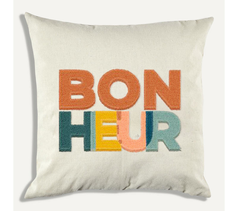 Coussin Tufté 40x40 Cm Collection Color Modèle Bonheur
