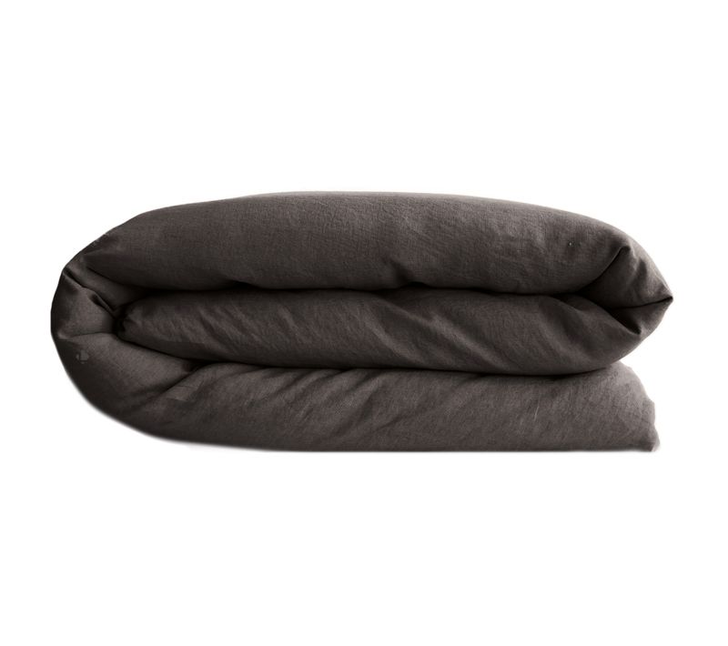 Housse De Couette Palace Pur Coton Lavé 200x200 Cm Uni Marron Café