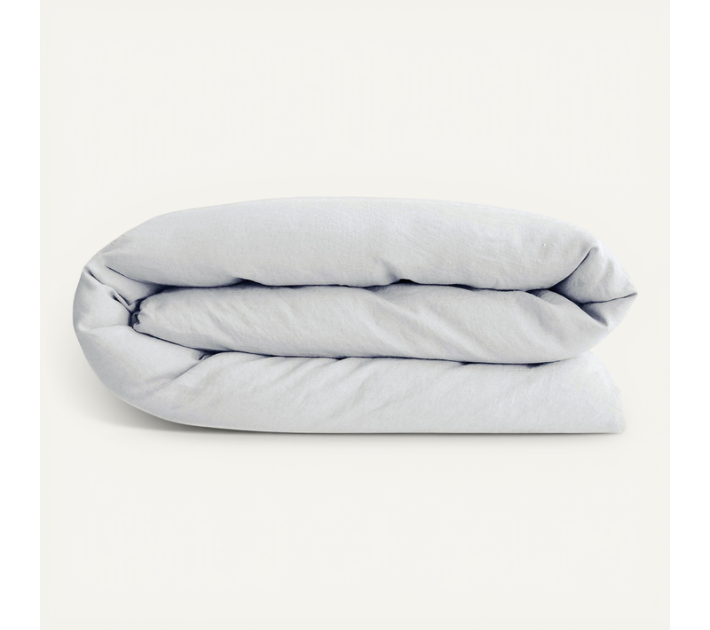 Housse De Couette Palace Pur Coton Lavé 200x200 Cm Uni Blanc Neige