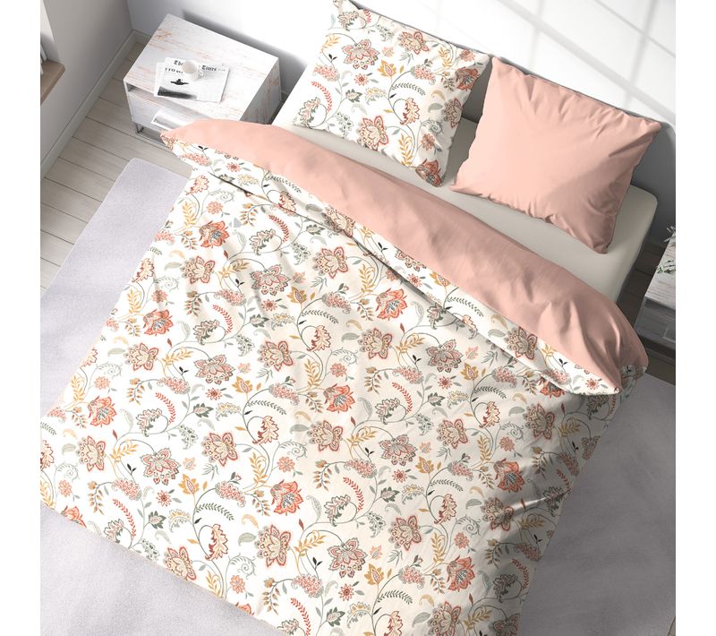 Parure De Lit Ispana 240x220 Cm 100% Polyester Microfibre Rose 3 Pièces