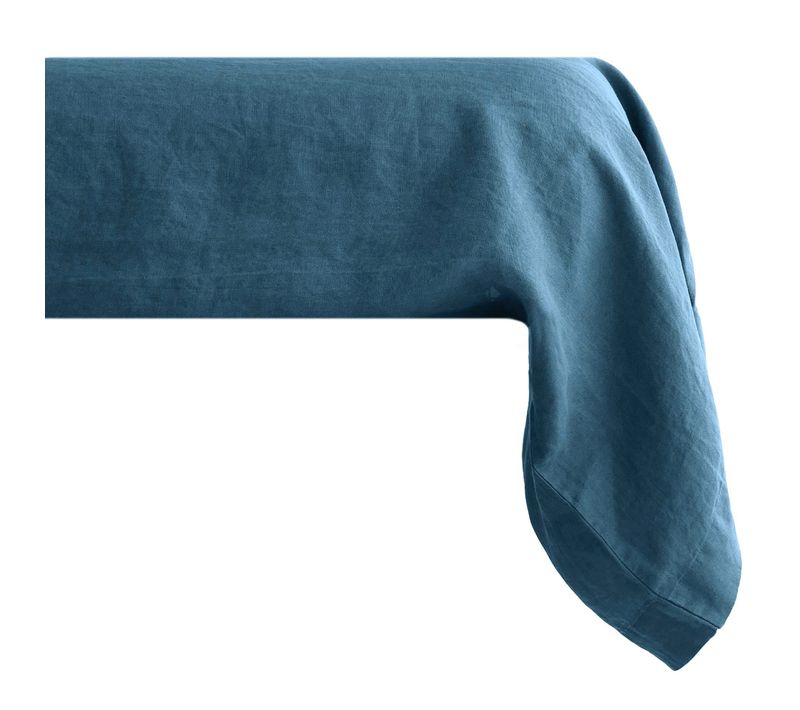 Taie De Traversin Palace Pur Coton Lavé 195x43 Cm Uni Bleu Marine