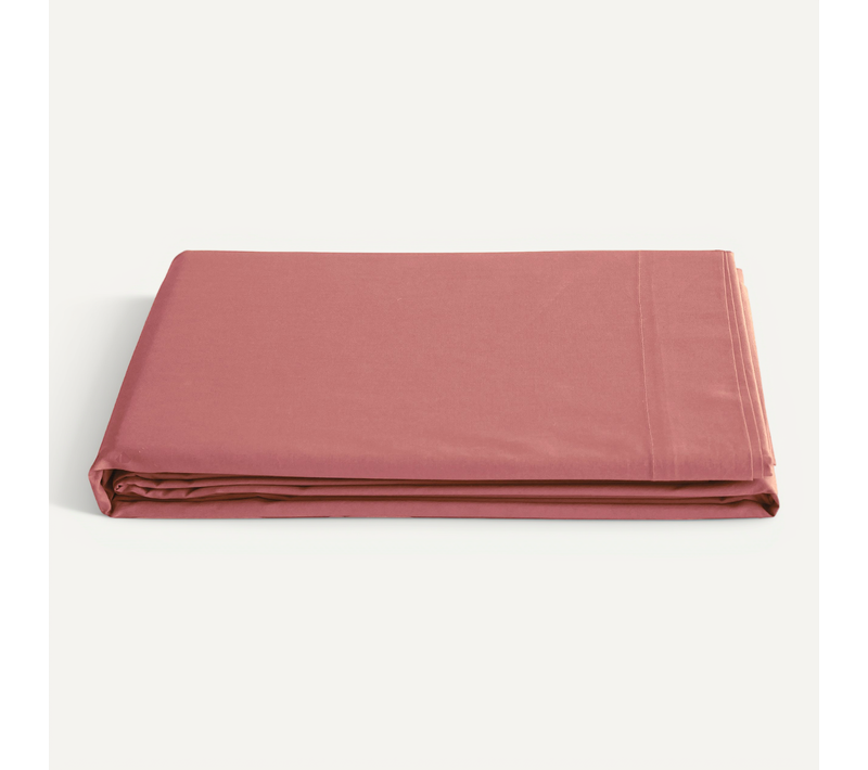 Drap Plat 270x300 Cm Percale De Coton Manoir Rose Pêche