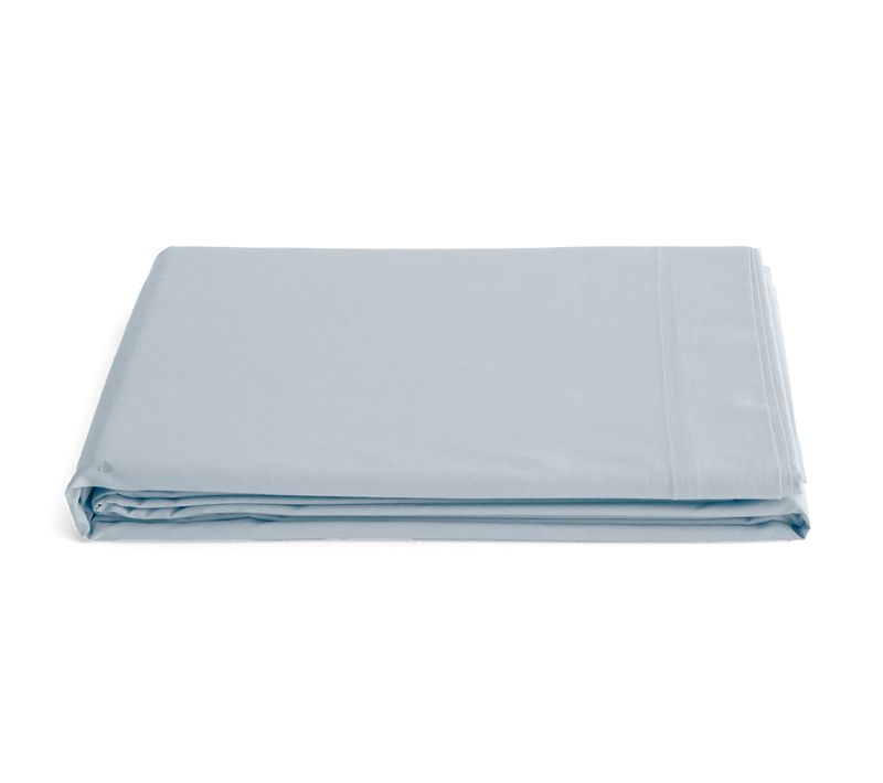 Drap Plat 270x300 Cm Percale De Coton Manoir Bleu Glacier