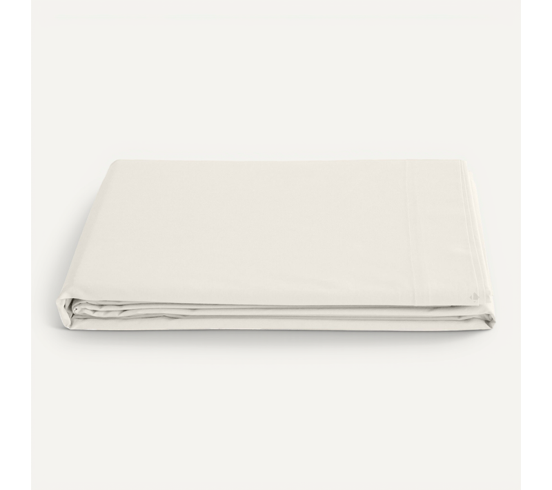 Drap Plat 270x300 Cm Percale De Coton Manoir Ivoire