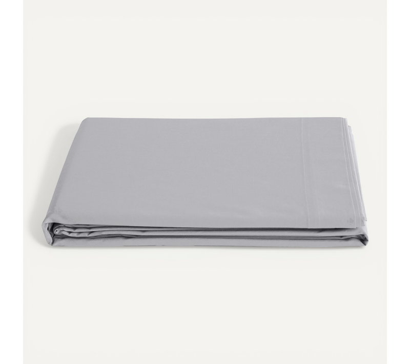 Drap Plat 270x300 Cm Percale De Coton Manoir Gris Acier