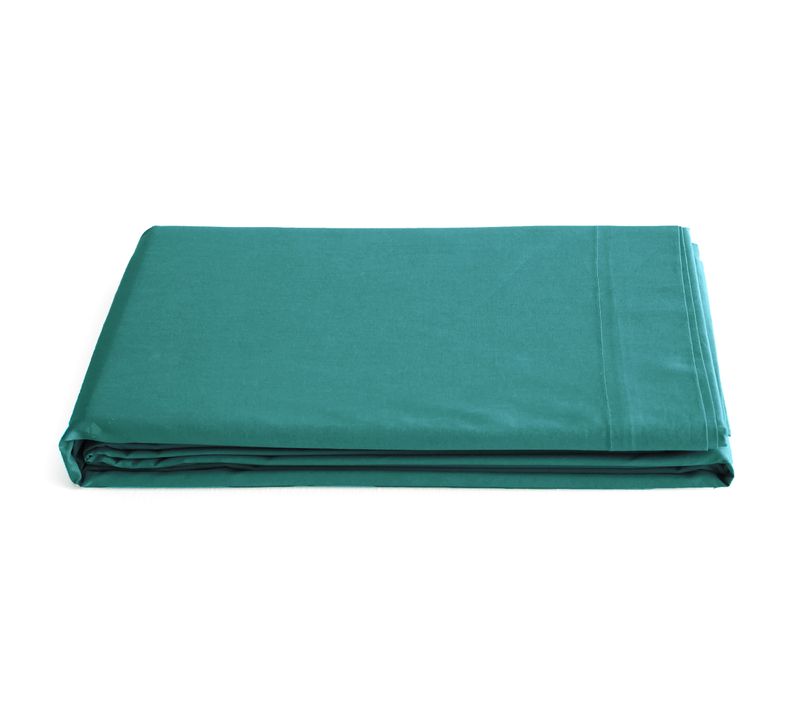 Drap Plat 270x300 Cm Percale De Coton Manoir Vert Canard