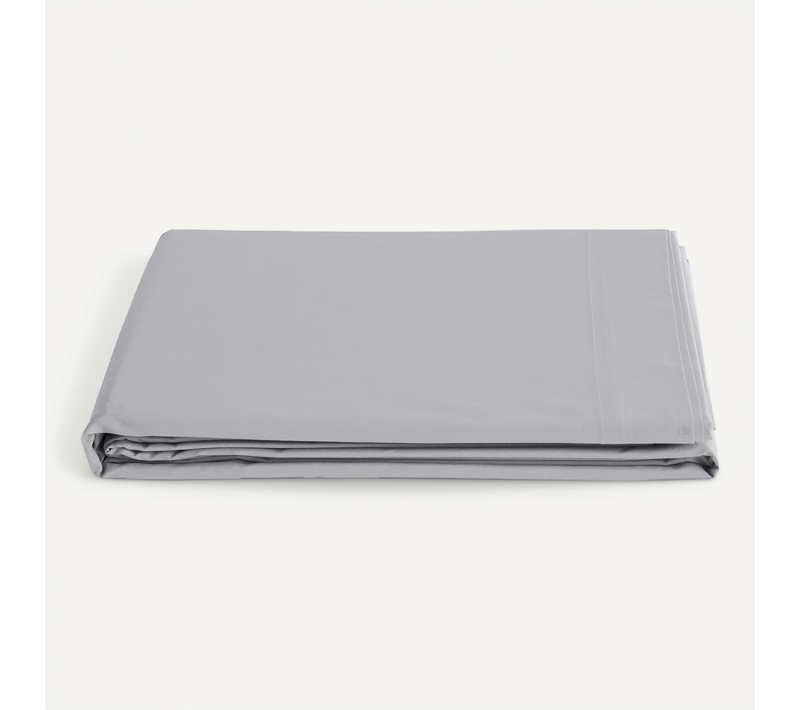 Drap Plat 240x300 Cm Percale De Coton Manoir Gris Acier