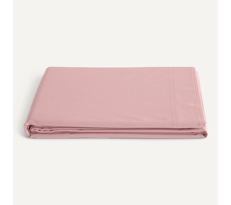 Drap Plat 180x290 Cm Percale De Coton Manoir Rose